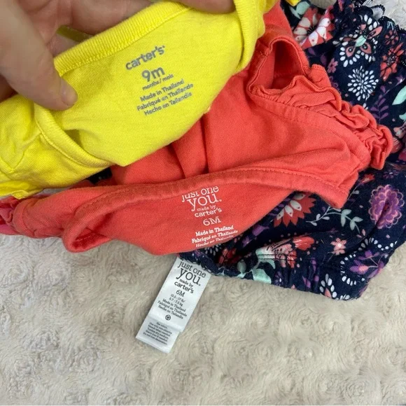 Baby Girl Bundle Carter’s Turtle Floral Outfit Sizes 6 & 9 Months Yellow - Picture 2 of 4
